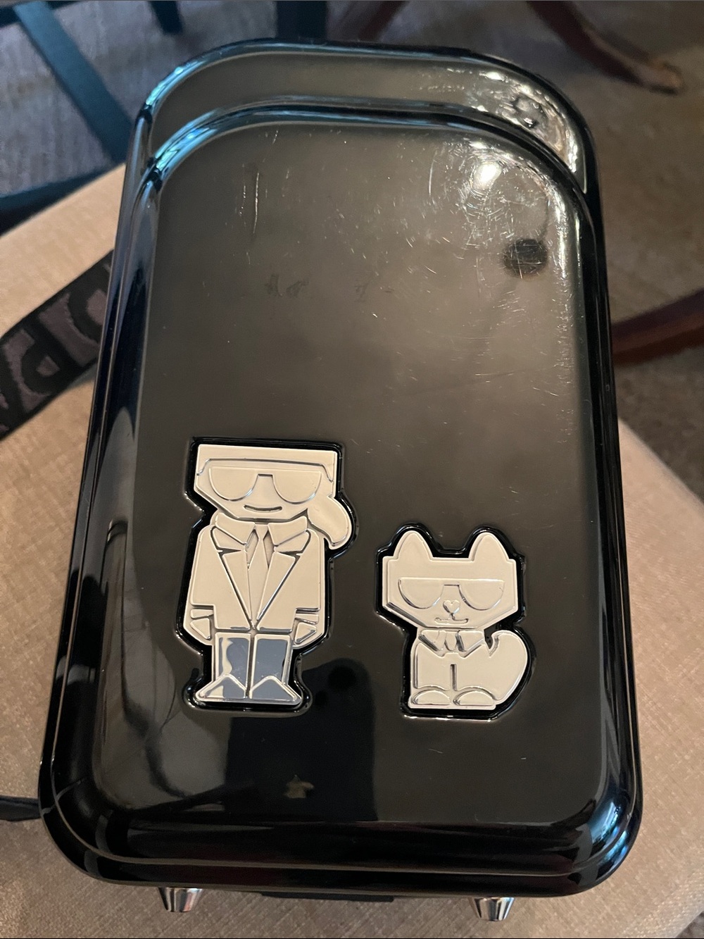 Black hardshell backpack karllagerfeld
